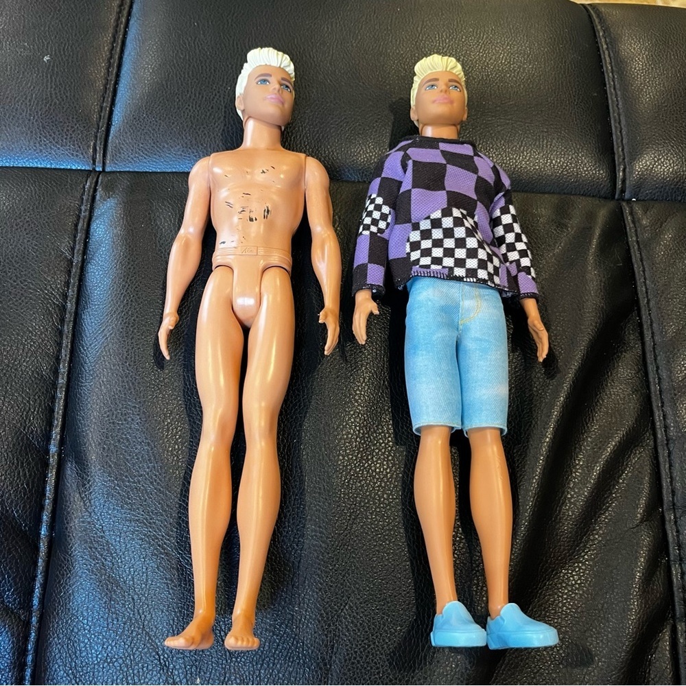 Barbie fashionistas Ken doll lot blonde purple sweater blue shoes